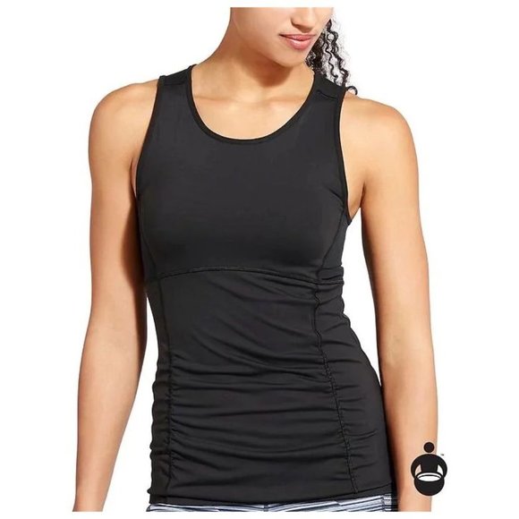ATHLETA Black Stealth Sculptek Compression Tank Top sz XXS Women's Athletic Yoga - Picture 2 of 12